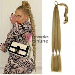 Extensie de par coada dreapta cu elastic de impletit 70 cm cod Q8127 Blond Inchis